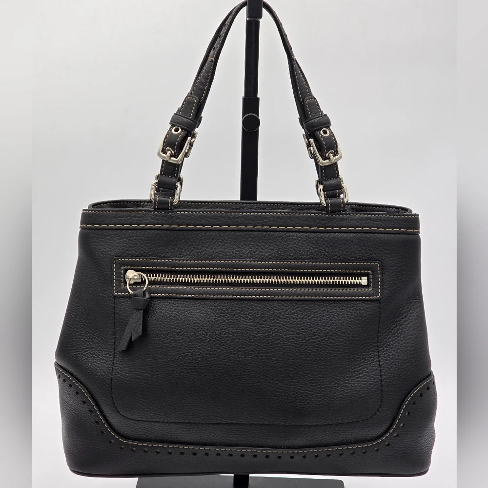 🌻VINTAGE!🌻Coach Y2K Hampton Luxury Tassel Satchel + Shoulder Chain Strap,Black - Picture 4 of 16